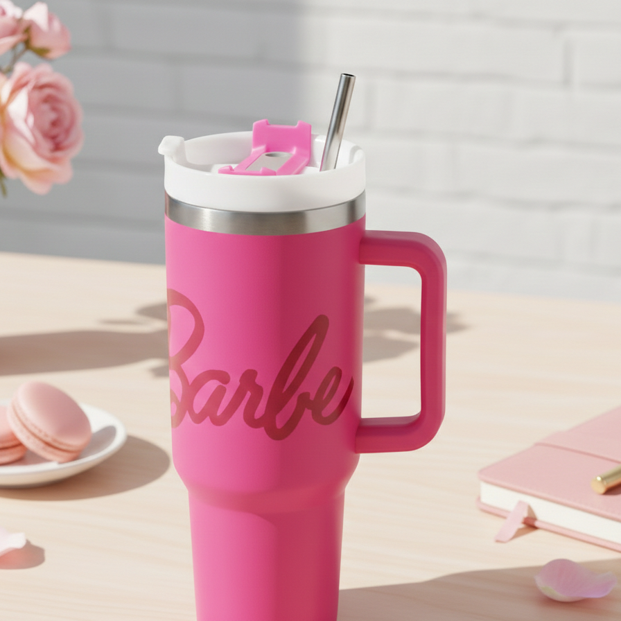 Master Barbie Tumbler – Stylish, Durable & Leak-Proof Drinkware - Pink Colour ( With Box )