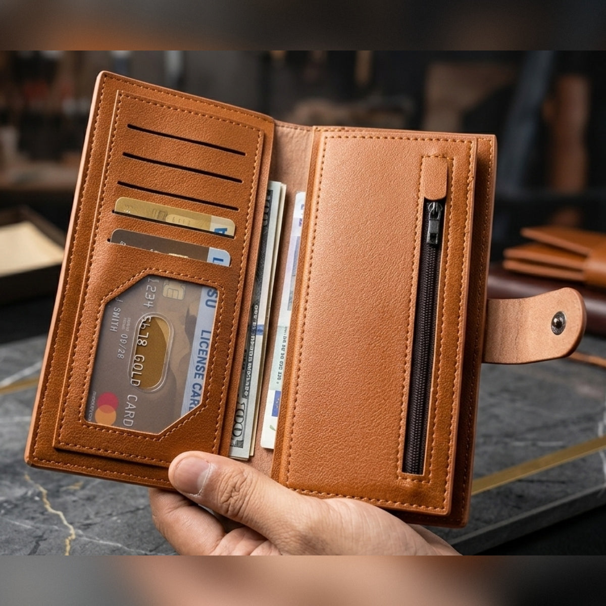 Pure Leather Wallet for Men – Slim Bifold Genuine Leather Wallet
